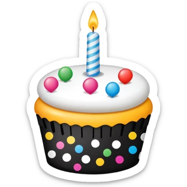 birthday sign in black and white polk a dots sticker