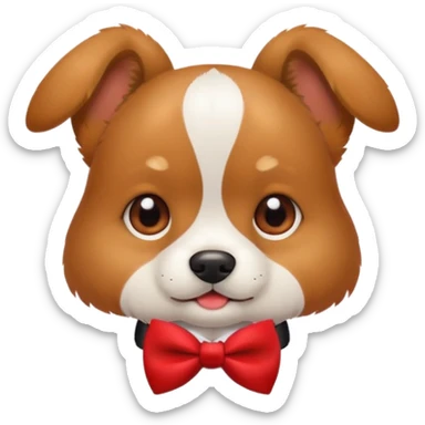 cute dog with a bow tie sticker