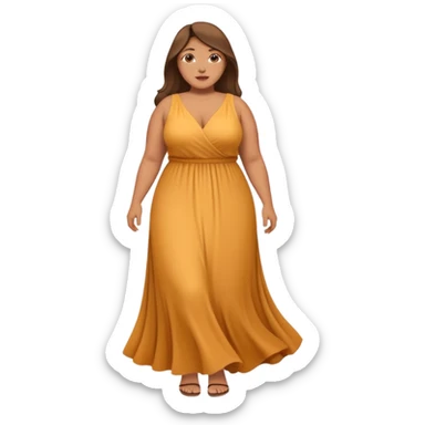 A plus sized woman in a maxi dress sticker