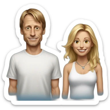 Tony Hawk and Cathy hawk sticker
