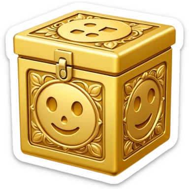 open Gold box frontview sticker