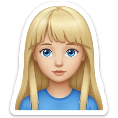 Fille blonde cheveux longs Frange sticker