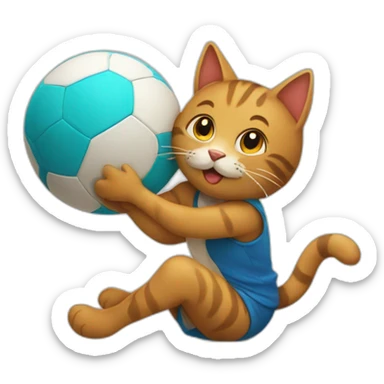 a with cat playing with a ball sticker