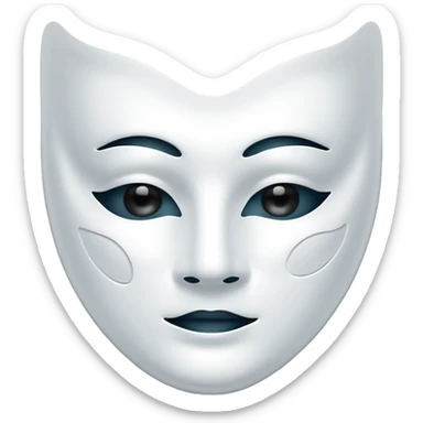 a sheet of white mask pack for face skincare beauty, except on the face, transpalent holes on eyes and mouth side sticker