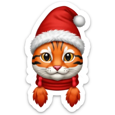 Cardinal bird wearing a stocking cap that has Bengals on it sticker