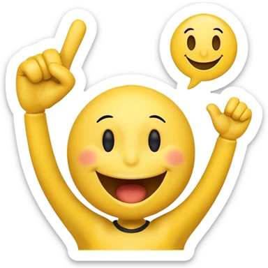 a cheering smiley with the words "Rabea! Rabea!" shouting over his head sticker