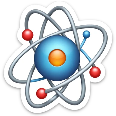 A simple and eye catching emoji of Atoms, designed to be able to be used at 24px sticker