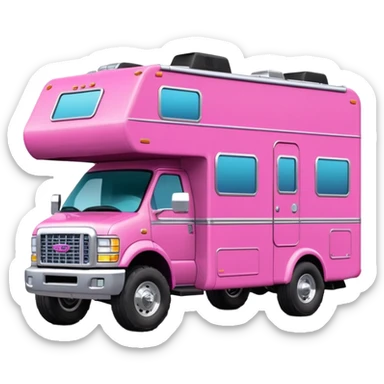 Aerodynamic Streamlined hillbilly Barbie styled motor home rv off-roading rock-climbing 4x4 desert Winnebago party monster truck  sticker
