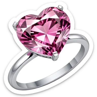 Pink heart diamond ring sticker