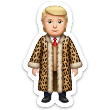 Donald trump neanderthal full body wearing animal skin tunic sticker