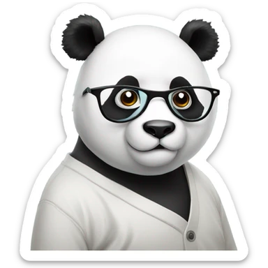 Panda con lentes fumando sticker