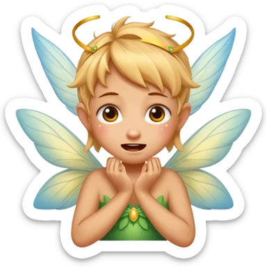 A little fairy, with wings,  , do more different emotional, she cry, smail  tayd , angry, hungry, sticker