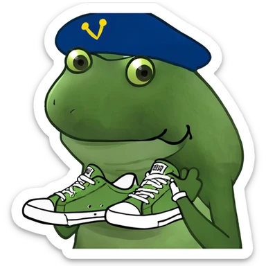 smirking face with feet behind it  sticker