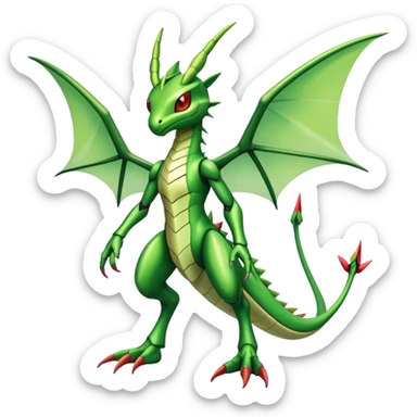  Cool Edgy Shiny Futuristic Ethereal Legendary Scyther-Flygon-Digimon-hybrid full body sticker