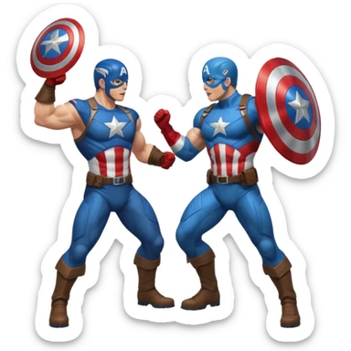 fight between two captain America   sticker