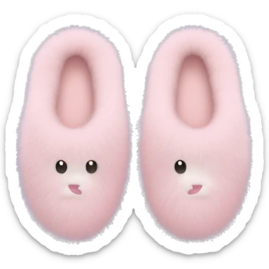 Pastel pink fur slippers sticker