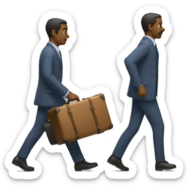 a man pulling a suitcase sticker