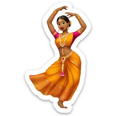 Women dancing in Bharatanatyam  sticker