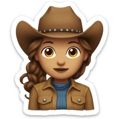 Cowgirl with Brown hair  sticker
