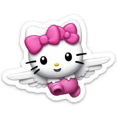Hello kitty flying sticker