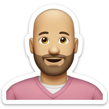 An overweighted bald guy with a three day beard sticker