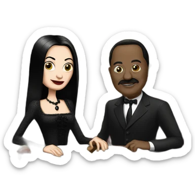 The 1st lady of Gabon and Morticia Addams sticker