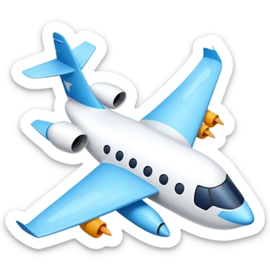 goose shaped like an airplane, airplane with goose features sticker