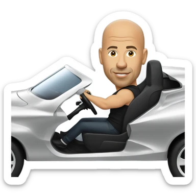 Vin diesel driving a fast car sticker