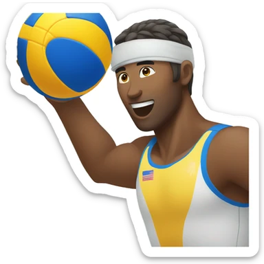 Male Beach volleyball player playing sticker