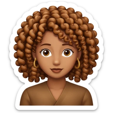 curly hair strand shaped like a spiral sticker