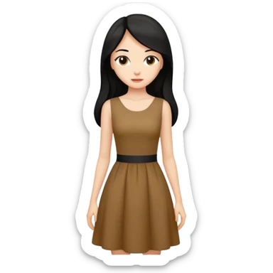 emoji de mujer morena pelo largo con cintura sticker