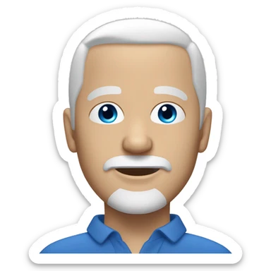 Bald white man with greying goatee blue eyes  sticker