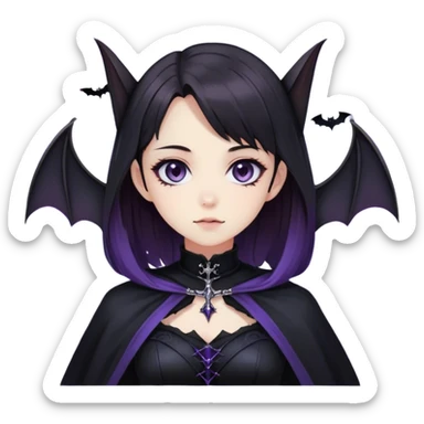 Gorgeous Cute Gothic Edgy Nebula Gradient Beautiful Anime Emo BatLady sticker