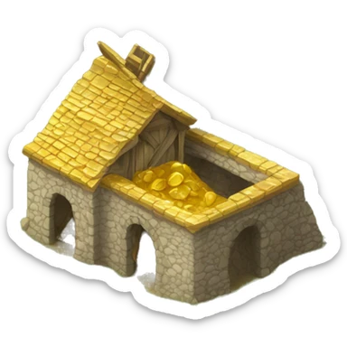 medieval gold mine building sticker