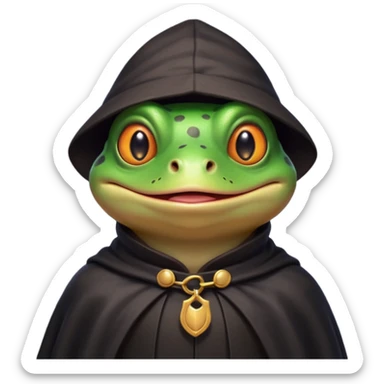 thief frog portrait, head and shoulders only, sly grin, dark cloak collar, mischievous burglar vibe, 3D cartoon, mobile game icon style, clean background, no text, no watermark
 sticker