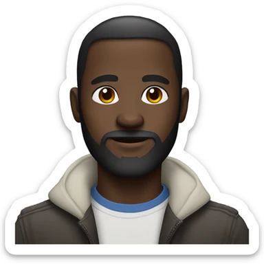 dark-skinned male portrait with beard with right side pose sticker