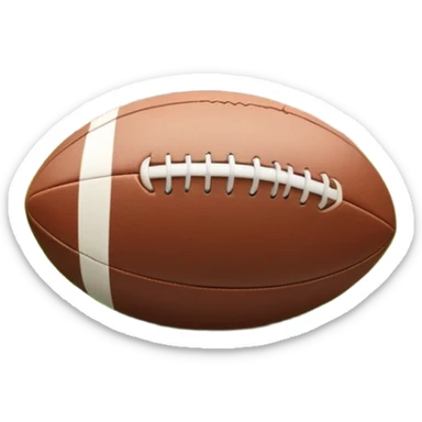 A rugby ball resting on a grassy field, with goalposts in the background. The scene captures the essence of the sport, with the field clearly marked and ready for a game, highlighting the intensity and teamwork of rugby. sticker