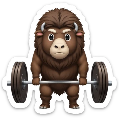musk ox deadlifting sticker