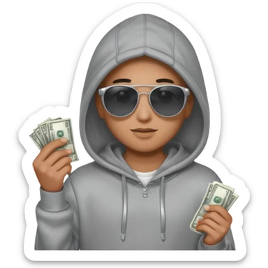 hoodie, sunglasses, money ALL SILVER sticker
