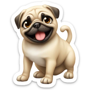 Pug giving kisses sticker