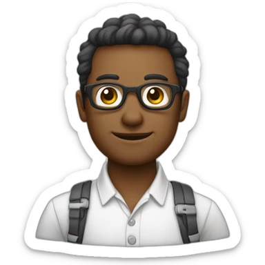 homem moreno de oculos redondo e prata sticker