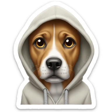 Dog wearing hoodie  sticker