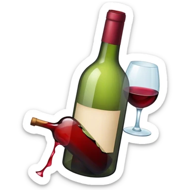 Broken wine bottle sticker