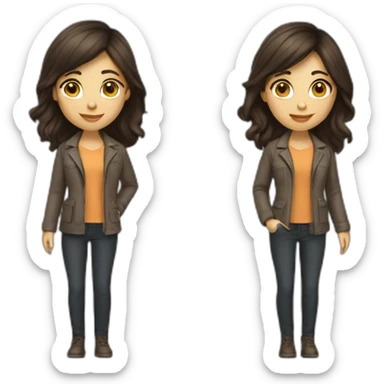 girl architect brunette sticker