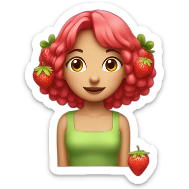 strawberry girl sticker