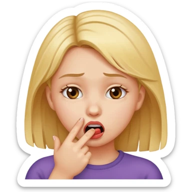 Una chica mordiendo su dedo  sticker