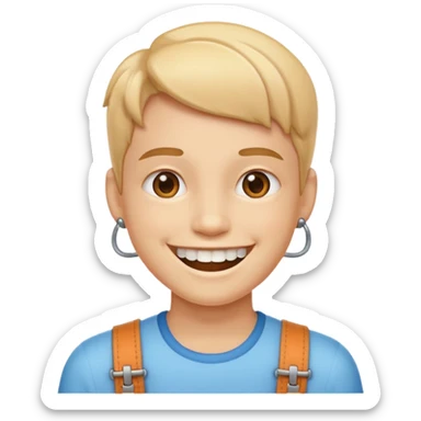 Emoji avec un appareil dentaire  sticker