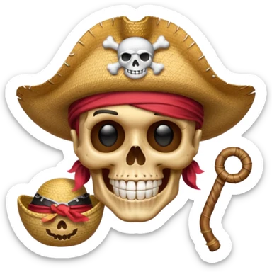 Skull strawhat crew  pirate emoji sticker