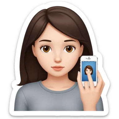 Naked short brunette pretty girl touching herself sticker