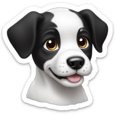 black and white puppy sticker